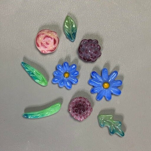 Small Flowers and Leaves Glass Casting Mold