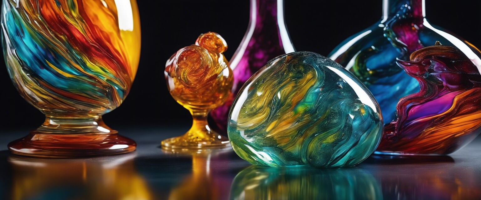 Finished glass art pieces