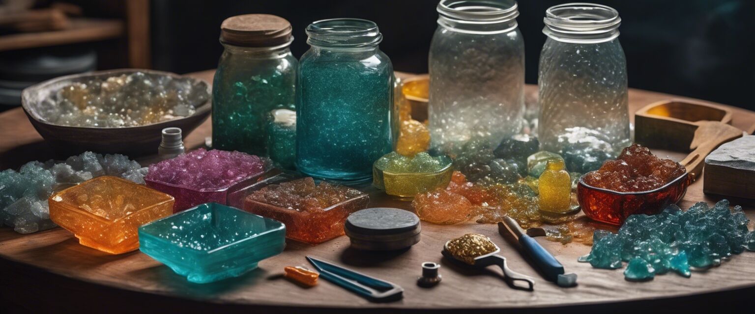 Glass casting supplies in action