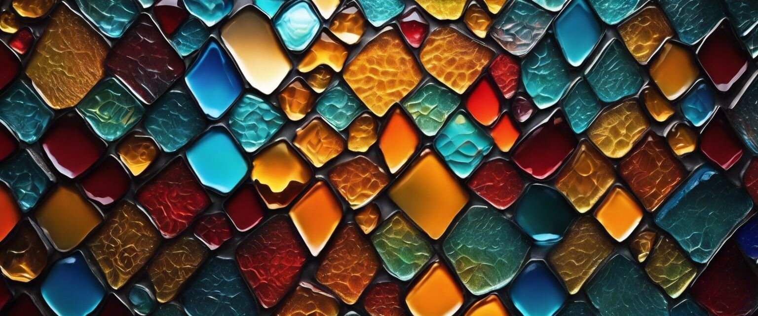 Slumped glass wall art project enriched with colors.