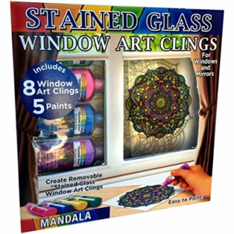 ZORBITZ Joy of Coloring Stained Glass Window Art Clings DIY Kit